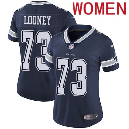 Women Dallas Cowboys 73 Joe Looney Nike Navy Vapor Limited NFL Jersey